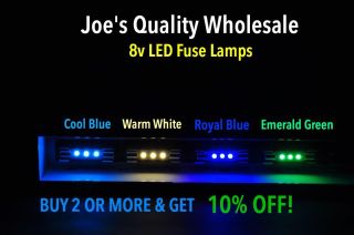 (50) Cool Blue Fuse Lamp Leds 8v - Audio/receiver/sx - 626 525 424 828 636 Pioneer