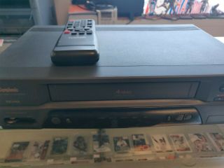 Symphonic Vcr With Remote Sl2840 Vhs Player Recorder 4 Head Remote