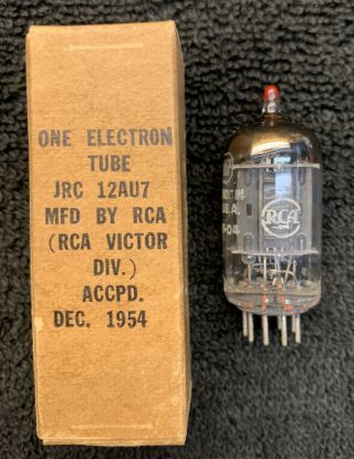 1 Nos Nib Rca Jrc 12au7 Military Black Plate Audio Tube Usa 1955