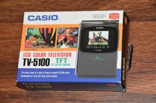 Casio Tv - 5100 Crystal Vision Tft Portable Pocket Analog Television Lcd Tv Vintag