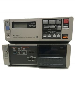 Sony Sl - 2000 Betamax Player Recorder & Tt - 2000 & Cables Un