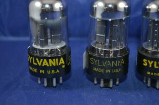 (1) Strong Testing Match Quad Of Sylvania Chrome Dome 6SN7 Audio Vacuum Tubes 2