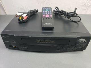 Sharp Vc - A412u 4 Head Vcr With Sharp Picture And Remote - Great