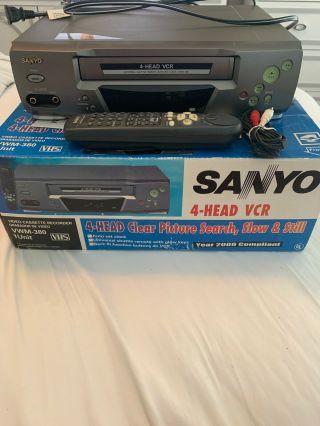 Sanyo Vwm - 380 4 - Head Vcr With Remote - And In
