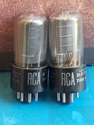 Rca 6v6 Gt Matched Tube Pair 1957 Black Plate D Getter Smoked Top Audio Tubes