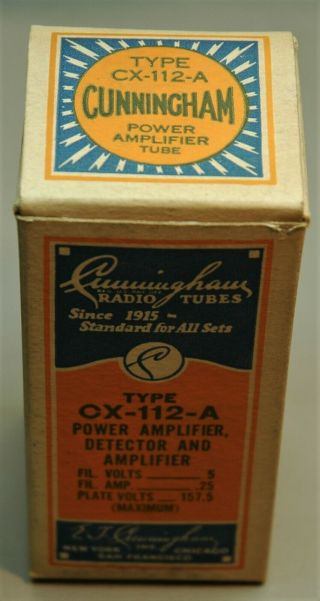 900 Cunningham Type Cx - 112 - A Power Radio Tube/amplifier/detector W/box