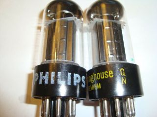 One Matched Pair 6v6gta Tubes,  Black Plate,  By Philips