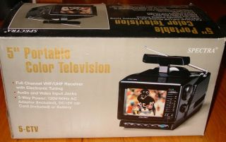 Spectra 5 " Portable Color Tv Receiver,  Model 5 - Ctv,  Power Adapter,  Vintage
