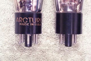 2,  Arcturus 6J5G,  tall shouldered glass,  black round plates matching pair,  6J5 2