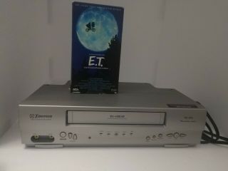 Emerson Ewv404 Vhs Vcr 4 Head Video Cassette Recorder,  Cables,  No Remote