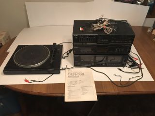Vintage Sony Sen - 300 Stereo Component System Turntable Radio Cassette Tape