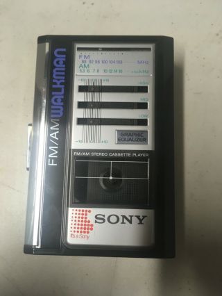 Sony Walkman Wm - F43 Cassette Tape Fm/am Radio Mdr - 24 Headphones Broken Belt