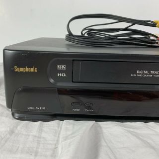 SYMPHONIC SV211E VCR VHS Player Video Cassette Recorder No Remote | 2