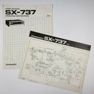 Pioneer Stereo Receiver Sx - 737 Operating Instructions And Foldout Wiring Diagram