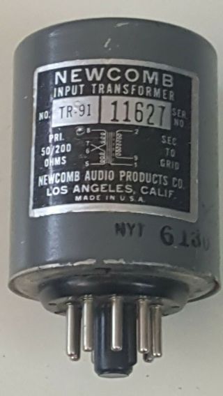Newcomb Tr - 91 Input Transformer Mc Sut Microphone 50/200Ω:37k 1:13 Or 1:26 Ratio