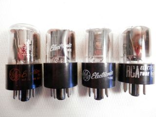 (4) Vintage 6sn7gtb Vacuum Tubes Very Strong Ge Rca See Details