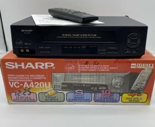 Sharp Vc - A420u Video Cassette Recorder Vcr Vhs Tape Player With Remote