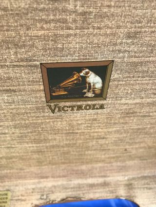 Vintage 50 ' s RCA Victor Suitcase Portable Record Player Tube Model 6 - EMP - 2B 3