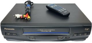 Panasonic Pv - V4520 Vcr Vhs Player Omnivision 4 Head Hi - Fi Stereo W/ Remote & Av