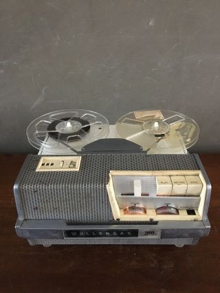 Vintage Wollensak T - 1500 Reel To Reel Magnetic Tape Recorder & Mic 3m Revere
