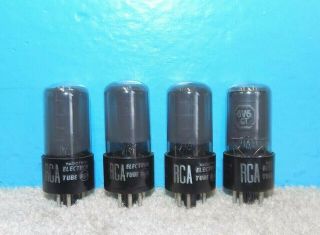 4 Rca 6v6gt Tubes Gray Glass Dd Getters