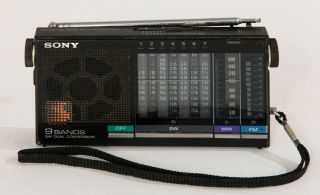 Sony Icf - 4910 Fm/mw/sw Compact 9 - Band Radio