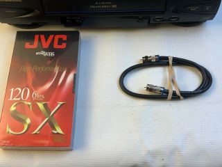 Panasonic 4 - Head Omnivision VCR VHS Player PV - V4022,  3 Movies,  1 Blank Tape 3