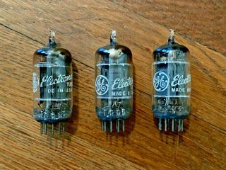 Three 1959 Date Matched Ge 12ax7 Ecc83 Vacuum Tubes.  All Test Strong On Hickok.
