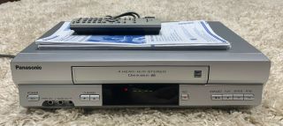 Panasonic Pv - 4525s Vhs Vcr Player Recorder W/ Remote And Rca Cable Hifi 4 Head