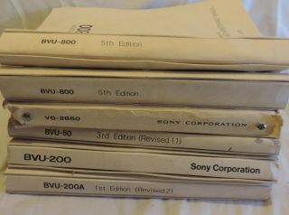 Box O Manuals 17 Sony Videocassette Recorders