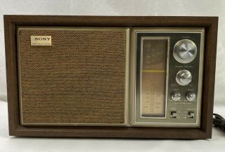 Vintage Sony Model Icf - 9550w High Fidelity Fm/am Table Radio Tested/works Great