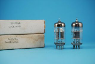 Matched Pair 12at7wa Nos Nib Triple Mica Double Triode Tubes Valves Rohres