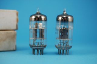 Matched Pair 12AT7WA NOS NIB Triple Mica Double Triode Tubes Valves Rohres 2