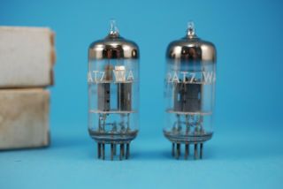 Matched Pair 12AT7WA NOS NIB Triple Mica Double Triode Tubes Valves Rohres 3