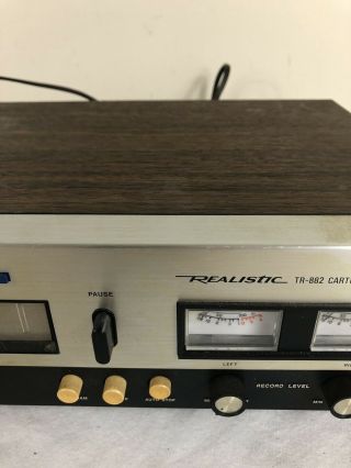 Realistic TR 882 8 Track Cartridge Tape Recorder Powers On Functions 3