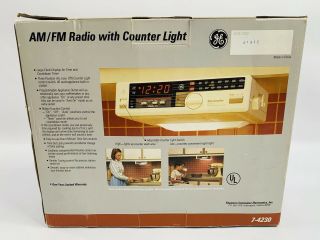 Vintage GE Spacemaker AM FM Radio Clock Counter Light 7 - 4230 3