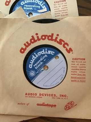 9 Vintage 6 1/2” audiodiscs Recording Discs Audio Devices Inc. 2