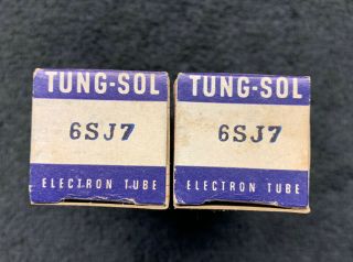 2 NOS NIB Matched Tung - Sol 6SJ7 Audio Tubes USA 1960 ' s 2