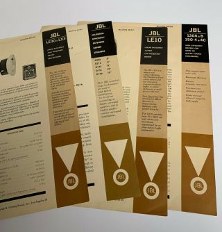 1950s JBL Speakers Spec Sheets Brochures Ranger Paragon vintage 2