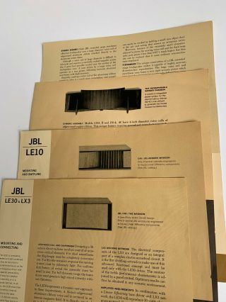 1950s JBL Speakers Spec Sheets Brochures Ranger Paragon vintage 3