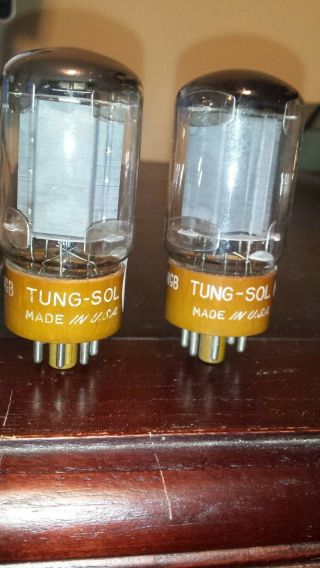 1955 Military Rugged Pair Tung - Sol 5881 Tube Mica Snubber 3 D Getter Usa
