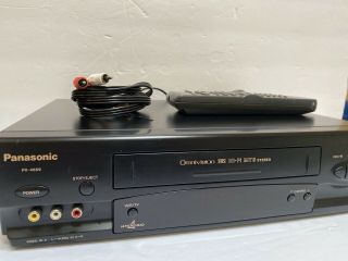 Panasonic PV - 4659 4 Head Hi - Fi VCR With Remote And AV Cables Very 2