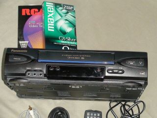 Panasonic PV - V4522 VHS 4 Head VCR OmniVision with Remote,  2 Tapes,  Cables 2