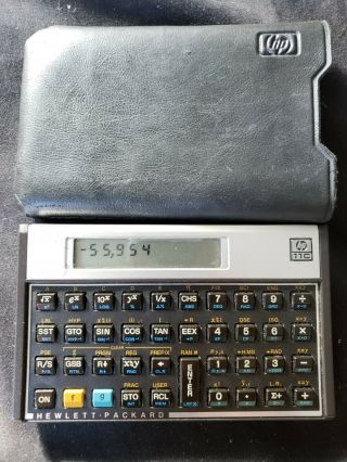 Hp 11c Calculator Vintage,  With Leather Case