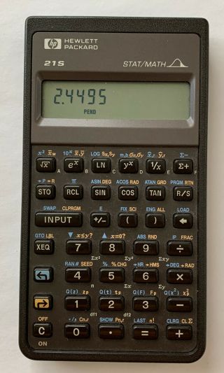 Vintage C.  1987 Hewlett Packard Hp - 21s Stat/math Calculator,