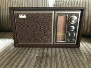 Vintage Sony Model Icf - 9550w High Fidelity Fm/am Table Radio - Well