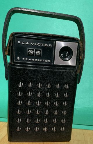 Vintage Portable Pocket Rgh12e Rca Victor 8 Transistor Radio