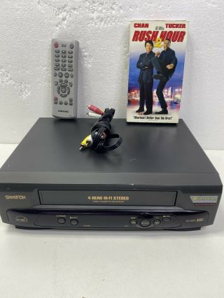 Samsung Samtron Sv - D91 Vcr Vhs Player Recorder W/ Rca Cables & Remote
