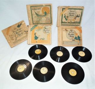Rare Vintage Columbia Bubble Book Toy Phonograph Gramophone 78 Rpm Records Album