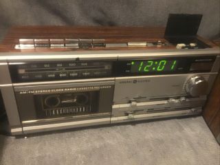 VTG General Electric Stereo Clock Radio Cassette Recorder w/2 Speakers 7 - 4984A 2